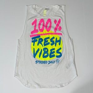 Zumba Workout Shirt White Graphic Tank Top Small Medium Zumba Wear Athleisure